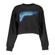 Guess Ekologisk Bomull Logo Sweatshirt Black, Dam