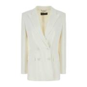 Alberta Ferretti Stretch Viskos Vit Blazer White, Dam