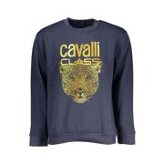 Cavalli Class Elegant Blå Fleece Sweatshirt Blue, Herr