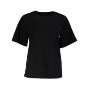 Cavalli Class Svart bomullst-shirt med exklusivt tryck Black, Dam