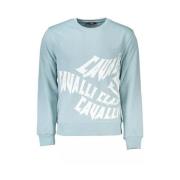 Cavalli Class Elegant Komfort Sweatshirt med Rund Hals Blue, Herr