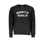 North Sails Svart Crewneck Sweatshirt med Print Black, Herr