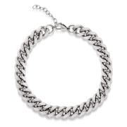 Nialaya Womens Chunky Cuban Chain Choker Gray, Dam