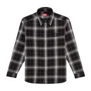 Diesel Oval D Broderi Madras Skjorta Black, Herr