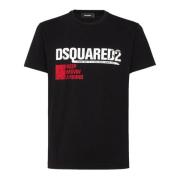 Dsquared2 Svart T-shirt med Logo Print Black, Herr