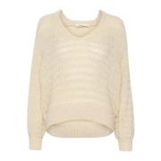 Soaked in Luxury Vitkappa Grå Pullover Sweater Slvirana Beige, Dam