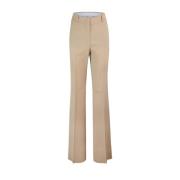 Sportmax Flare Wool Trousers Beige, Dam