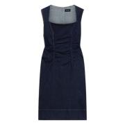 Sportmax Indigo Denim Rullklänning Blue, Dam