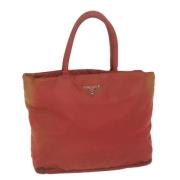 Prada Vintage Pre-owned Nylon handvskor Red, Dam