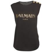 Balmain Pre-owned Pre-owned Bomull toppar Black, Dam