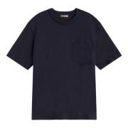 Herno Mjuk stickad t-shirt med varm effekt Blue, Herr