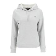 A.p.c. Kontrast Logo Lättvikts Hoodie Gray, Dam