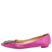 Manolo Blahnik Pre-owned Pre-owned Satin lgskor Purple, Dam