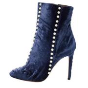 Aquazzura Pre-owned Pre-owned Sammet stvlar Blue, Dam