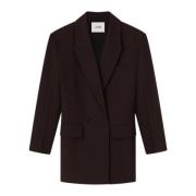 Aeron Pinstriped Blazer med Box Skuldra Red, Dam