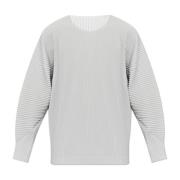 Issey Miyake Veckad långärmad t-shirt av Homme Plisse Gray, Herr