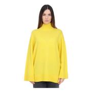 Elisabetta Franchi Gul hög hals tröja Yellow, Dam