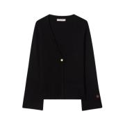 Busnel Mjuk Merinoull V-ringad Cardigan Black, Dam