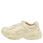 Gucci Vintage Pre-owned Laeder sneakers Beige, Herr