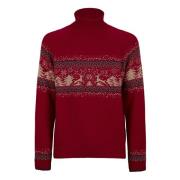 Gallo Röd Ull Cashmere Turtleneck Jultröja Red, Herr