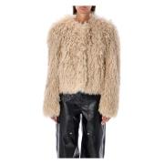 Isabel Marant Eco Pälsjacka Outerwear Ecru Beige, Dam