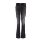 Armani Exchange Svarta Slim Fit Regular Midje Jeans Black, Dam