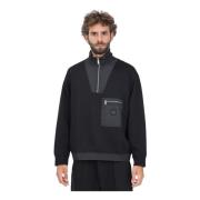 Armani Exchange Svart Halvzippade Sweatshirt Black, Herr