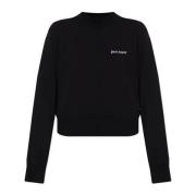 Palm Angels Sweatshirt med Logo Black, Dam