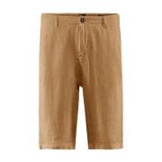 BomBoogie Slim Fit Linen Bermuda Shorts Beige, Herr