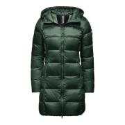 BomBoogie Ljus Nylon Dunjacka med Figursydd Passform Green, Dam