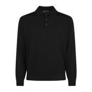 Canali Polo Shirts Black, Herr