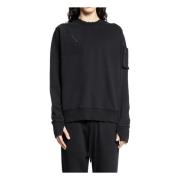 Thom Krom Svart Distressed Sweatshirt med Dragkedjefickor Black, Herr