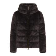 Herno Quiltad Faux Fur Dunjacka Brown, Dam