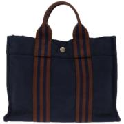 Hermès Vintage Pre-owned Canvas handvskor Blue, Dam