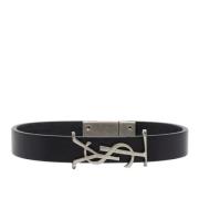 Yves Saint Laurent Vintage Pre-owned Laeder armband Black, Herr