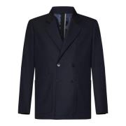 Low Brand Blå Dubbelknäppt Blazer Ytterkläder Blue, Herr