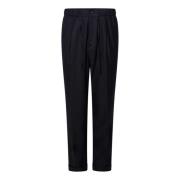 Drumohr Navy Blue Wool Twill Trousers Blue, Herr