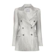 Ermanno Scervino Distressed Effect Double-Breasted Jacket Gray, Dam