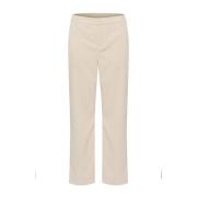 Cream Ancient Scroll Straight Leg Byxor Beige, Dam