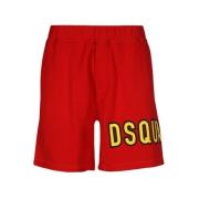 Dsquared2 Röda Bomullsshorts Ss22 Red, Herr