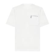 Fendi Vit Skater-Fit T-shirt med FF-ficka White, Herr