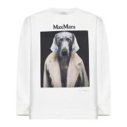 Max Mara Ivory Bomullsblandad Sweatshirt White, Dam