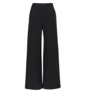 Max Mara Hög Midja Svarta Jerseybyxor Black, Dam