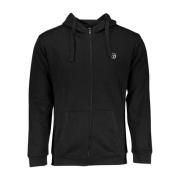 Sergio Tacchini Svart Hooded Fleece Sweatshirt med Logo Black, Herr