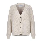 Golden Goose Parchment Cardigan med Dubbel Stjärna Beige, Dam