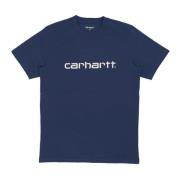 Carhartt Wip Script Tee Squid/salt Kortärmad T-shirt Blue, Herr