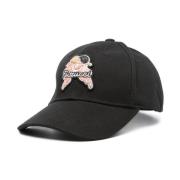 Fiorucci Svart Canvas Logo Patch Broderad Hatt Black, Unisex