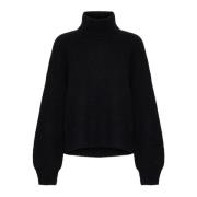 Gestuz Svart Rollneck Tröja Alphagz Stil Black, Dam