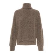 Gestuz Alphagz Rollneck Sweater Dark Sand Melange Brown, Dam