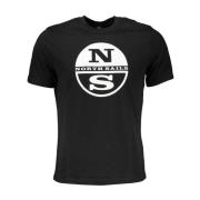 North Sails Svart Crew Neck Bomull T-shirt Black, Herr